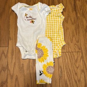 Carters Be The Sunshine 3 piece set NB worn once and washed with Dreft